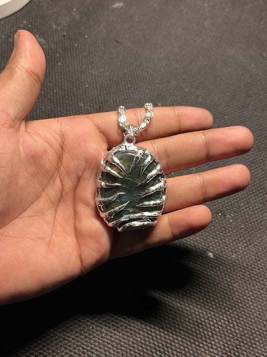 Natural stone wave pendant